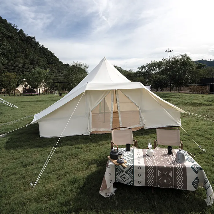屋外ダブルドアオックスフォードクロスキャンプテント